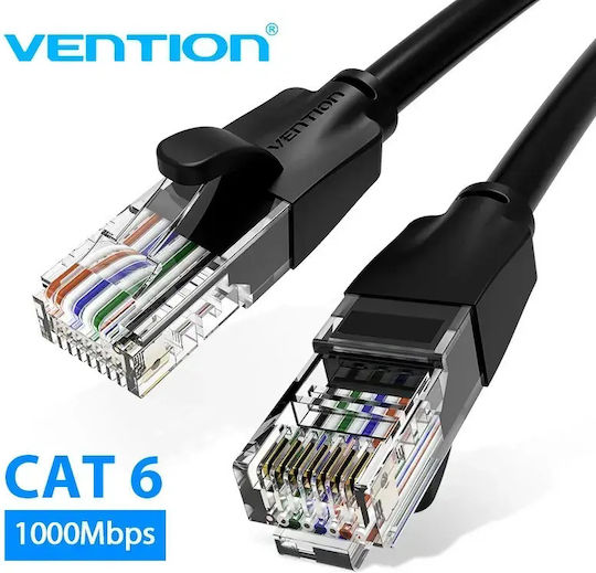 Vention U/UTP Cat.6 (Gigabit) Cablu de Rețea Ethernet 0.5m Negru