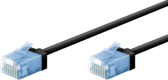 Goobay U/UTP Cat.6a (Gigabit) Καλώδιο Δικτύου Ethernet 10m Μαύρο