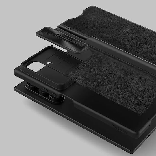 Nillkin Qin Book Pro din Piele Artificială Neagră (Galaxy Z Fold7)