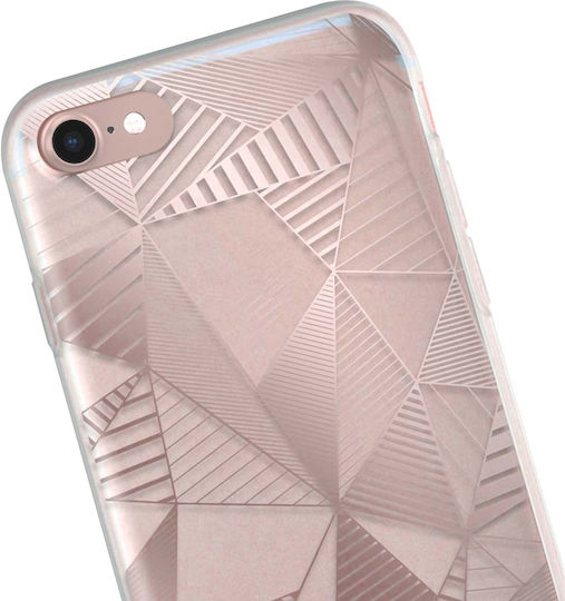 Bigben Connected Case iPhone SE 2020 8 7 Semi-Rigid Triangular Graphics Transparent