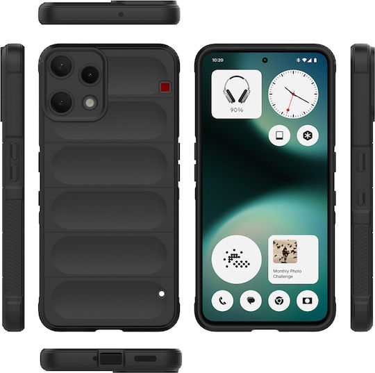 Techsuit Magic Umschlag Rückseite Silikon Schwarz (Nichts Phone (3a) Lite)