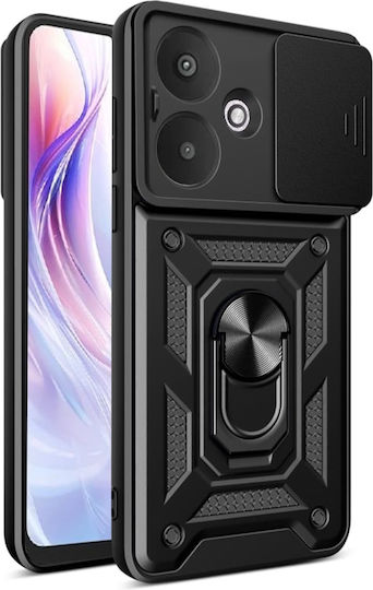 Hurtel Hybrid Back Cover Silicon / Plastic Negru (Redmi 13C 5G)