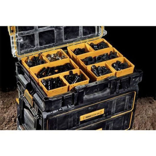 DEWALT Органайзер за инструменти 10 места с отстраняеми кутии Жълта 55x37x13см.