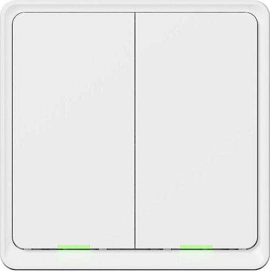 Tesla Стенен Стенни Прекъсвач Wi-Fi Двойна с Бял Рамка