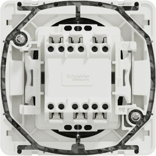 Schneider Electric Mureva Styl Waterproof Recessed Double Wall Switch Without Frame Aller Retour White