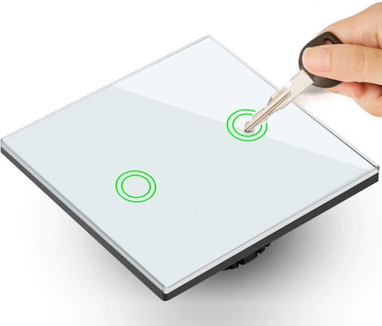 Maclean Energy Wandmontierter Elektrischer Wandtaster Berührungstaste Wi-Fi Zwei-Wege Weiß
