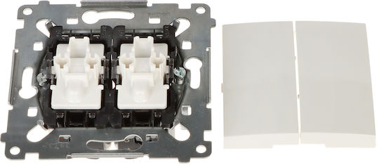 Kontakt-Simon Recessed Wall Switch Lighting Two-Way without Frame Medium White