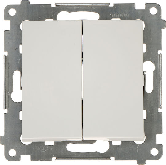 Kontakt-Simon Recessed Wall Switch Lighting Two-Way without Frame Medium White