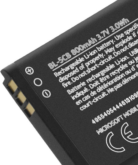 Nokia Bl-5ca Baterie de înlocuire compatibilă 800mAh pentru 1616, 1800, C1-02, 101, X2-05