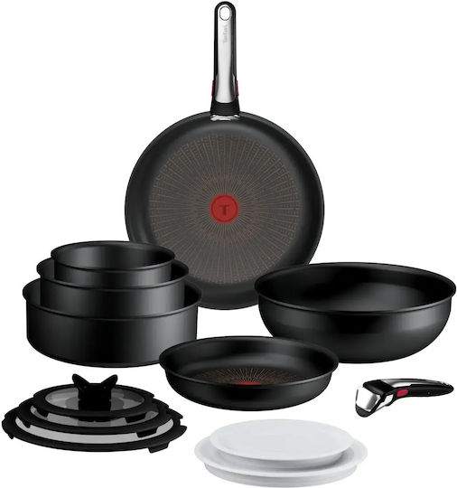 Tefal Excellence+ Σετ Μαγειρικά Σκεύη από Αλουμίνιο με Αντικολλητική Επίστρωση 13 τεμαχιών