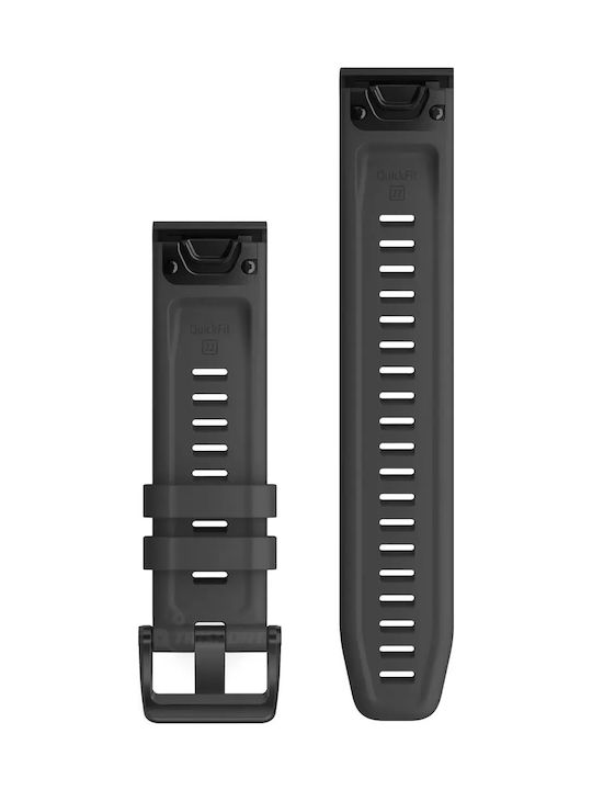 Garmin Quickfit 22 Каишка Силикон Slate Gray Silicone with Black Hardware (Fenix 5 / 5 Plus / 6 / 6 Pro / 7 / 7 Pro / 8 (47mm))