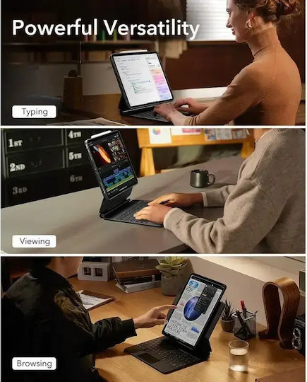ESR Rebound Magnetic Flip Cover cu Tastatură Negra (iPad Pro 2024 13" - iPad Pro 2024 13")