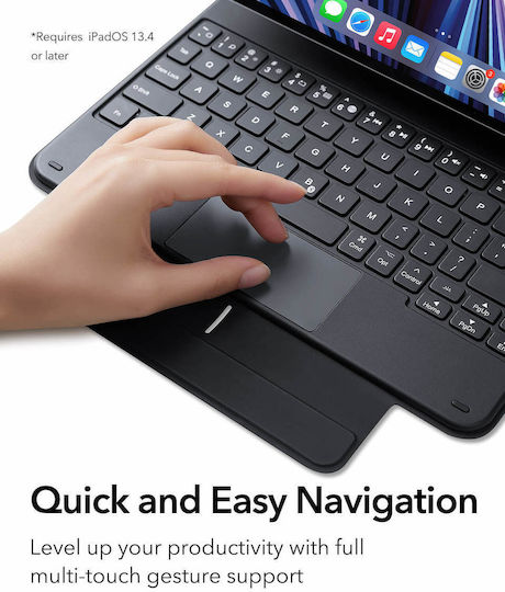 ESR Rebound Флип Капак с Клавиатура Английски Език САЩ Черен iPad Pro 2020 12.9" iPad Pro 2021 12.9" iPad Pro 2022 12.9''