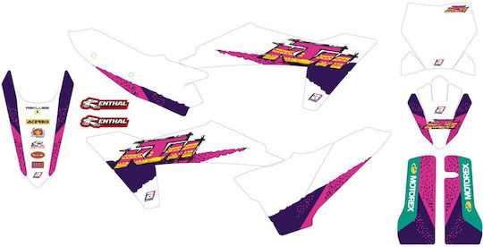 Blackbird Racing Aufklebersatz 2548aa 2023 KTM SX 300 23 KTM SX 250 23 Pink-Weiß
