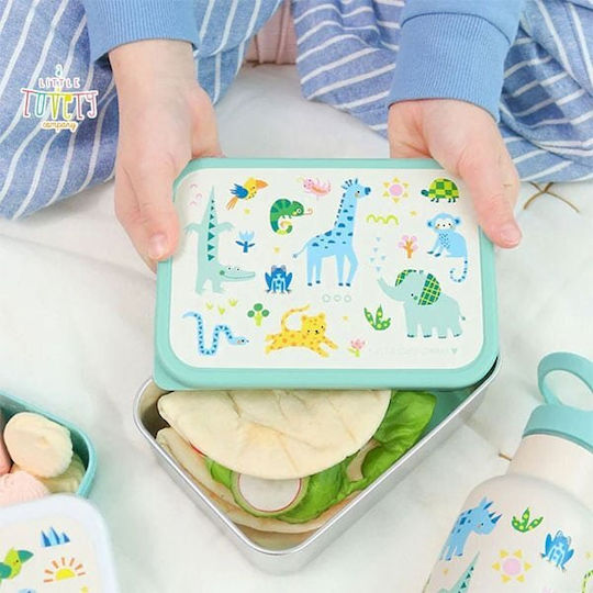 A Little Lovely Company Stainless Steel Kids Food Container 0.9lt Grey
