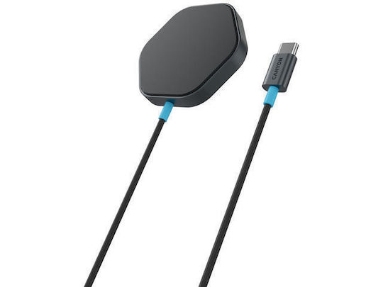 Canyon Ασύρματος Φορτιστής (Qi Pad) και Καλώδιο USB-C 15W Power Delivery Μαύρος (Hexagon 110)