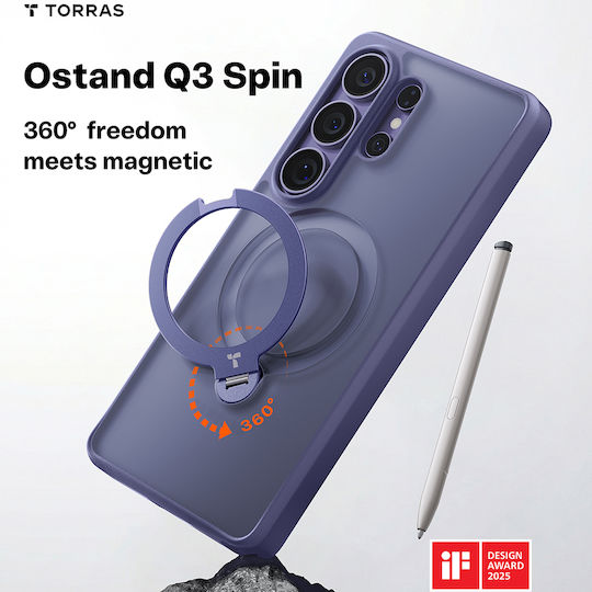 Torras Ostand Spin Series Silicone Back Cover 0.8mm Purple Galaxy S26 Ultra