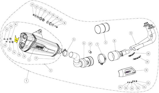 Akrapovic Βάση Εξάτμισης Ατσάλι P-x189 Yamaha Xp 530 T-max Abs 17-19 560 20-22 Τεμάχιο