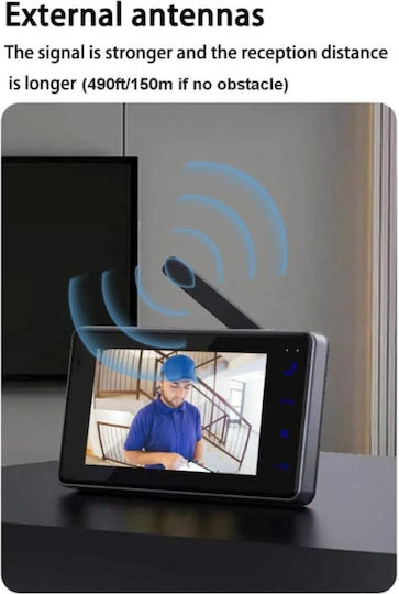 Wireless Doorbell Camera Two Way Intercom Video HD 1080p 4.3″ Screen 120° Angle Xd2501