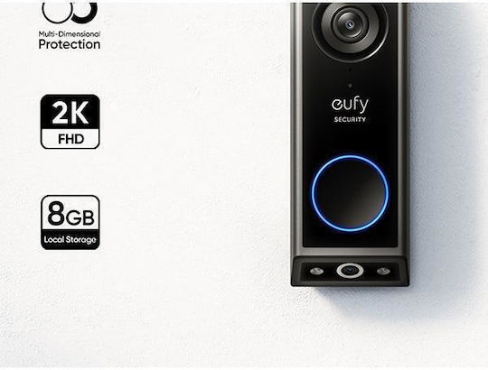Eufy Dual Ασύρματο Σετ Θυροτηλεόρασης Wi-Fi Συμβατό με Alexa Μαύρο