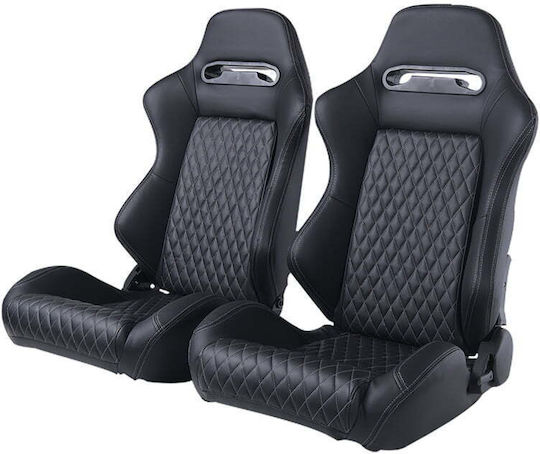 Autoline Luxury Кофа Дясно накланящо се състезателно седалка в кожа Черен