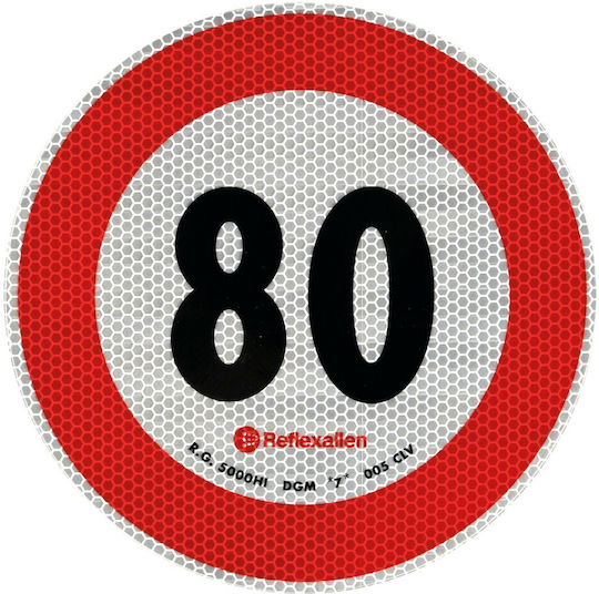 Lampa LKW-Zubehör Signalkennzeichen für LKW Geschwindigkeitszeichen Kilometer 80km/h Aufkleber