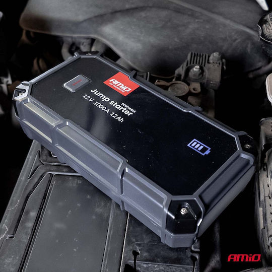 Amio Starter Portabil Baterie 3 în 1 Tip Jump Starter Lumină Led Powerbank Tensiune de Operare 12v Capacitate 12ah 500-1000a Pentru Autoturisme 1 Buc 04676/am 04676/am