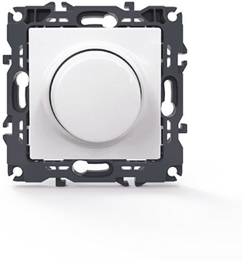 Aca Prime Χωνευτός Διακόπτης Dimmer χωρίς Πλαίσιο Κλασικός Περιστροφικός 800W σε Λευκό Χρώμα