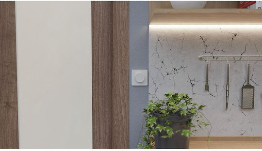 Tesla Επιτοίχιος Διακόπτης Dimmer με Πλαίσιο LED Περιστροφικός 300W σε Λευκό Χρώμα