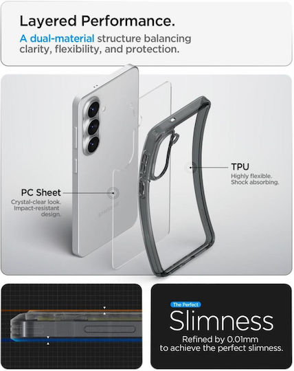 Spigen Ultra Hybrid Заден Калъф Силикон / Пластмаса 2mm Полупрозрачен (Galaxy S26+)