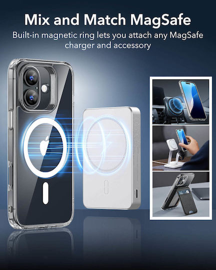 ESR Classic Hybrid Halolock Back Cover Σιλικόνης Διάφανο (iPhone 16 Plus)
