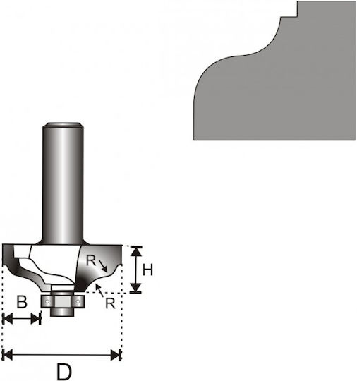 Dedra Drill Bit Carbide for Wood 15.9mm x 38.6mm x 12.7mm with Bearing