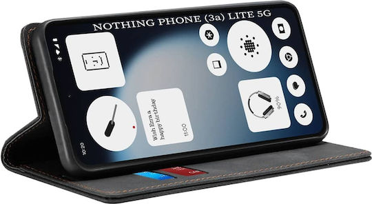 Techsuit Confy Cover Book Schwarz für Nothing Phone (3a) Lite