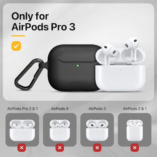 Mageasy Hülle in Silber Farbe für Apple AirPods Pro 3