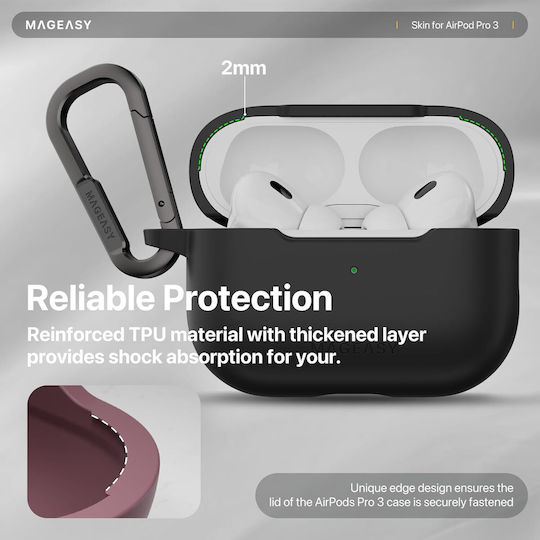 Mageasy Hülle in Silber Farbe für Apple AirPods Pro 3