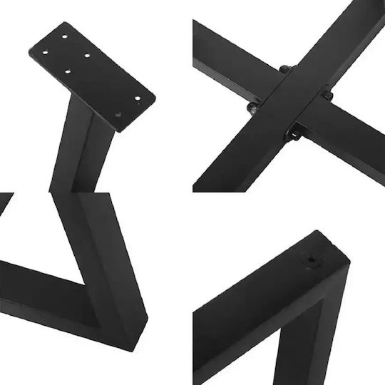 Stand De Masă Metalic Negru 50x72cm