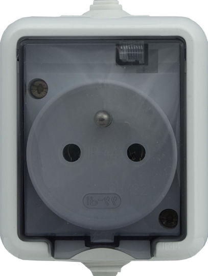 KOS Priză Electrică Simplă Rezistentă La Apă Cu Capac Alb 20 Bucăți