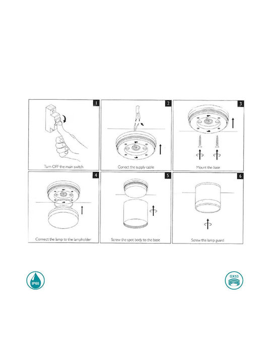 Alto Waterproof Outdoor Ceiling Spot GX53