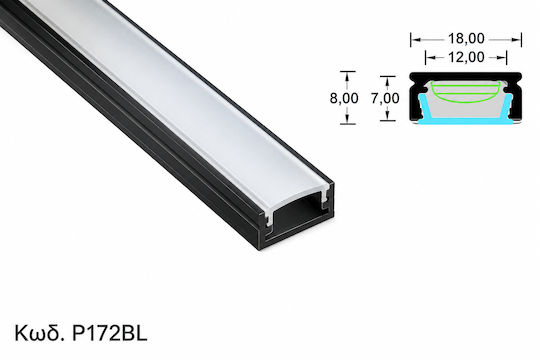 Schwarzes Außenaluminiumprofil P172b