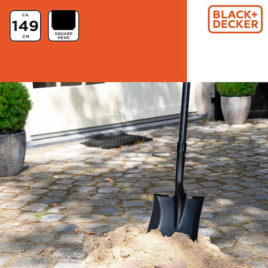 Black & Decker Lopată cu Coada 149cm și Mâner din Fiberglass