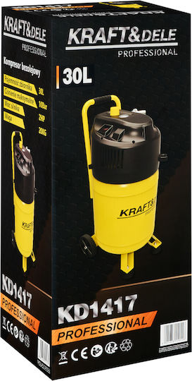 Kraft & Dele Μονοφασικό Κομπρεσέρ Αέρος με Ισχύ 2hp και Αεροφυλάκιο 30lt