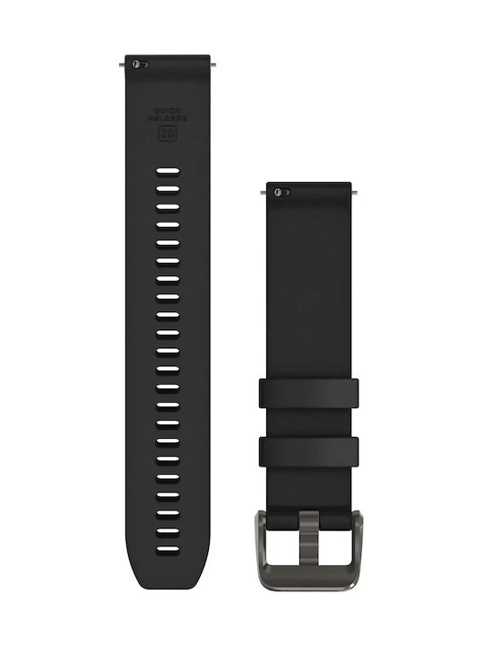 Garmin Силиконова каишка Quick Release 20 Черна Черна метална част