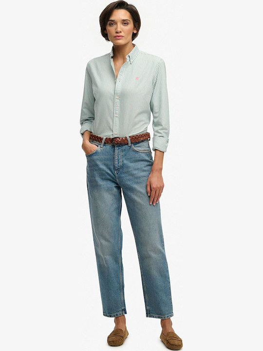 Shirt Shirt Long Sleeve Women's Cotton Shirt Green