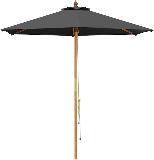 Holz-Garten- und Terrassen-Sonnenschirm Grau 2,37x2,37xHöhe 2,37 m
