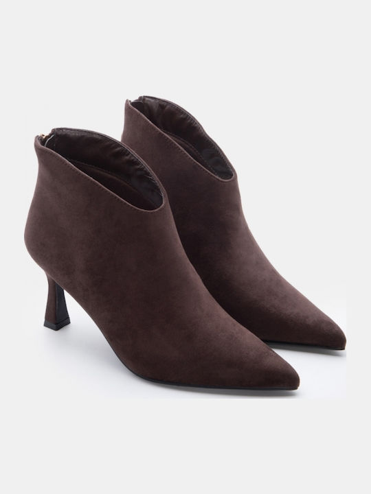 Damen Stiefeletten mit hohen Absatz Braun