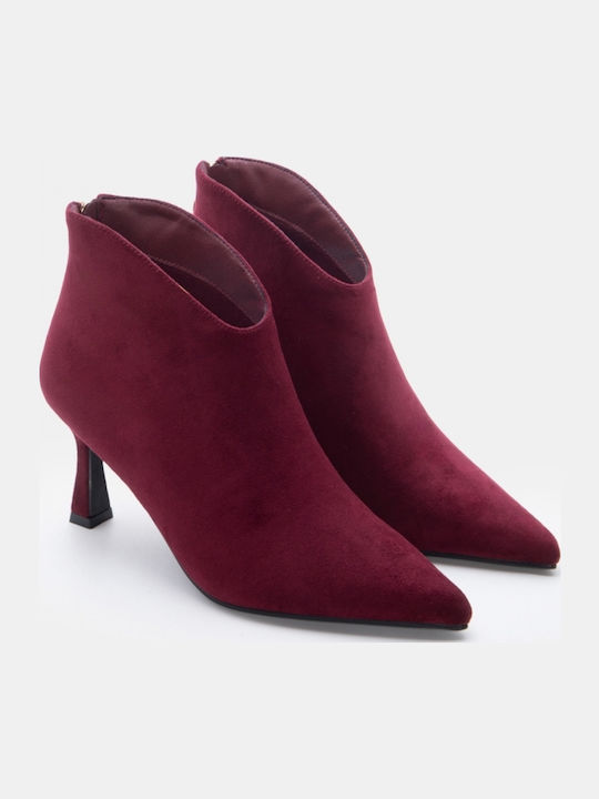 Damen Stiefeletten Astrogali mit Hochabsatz Burgundisch
