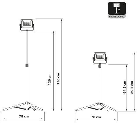 GBC Work & Site Lights LED IP65 With Brightness Up To 11 Lumen