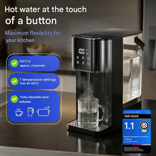 Profi Cook Professional Water Kettle with Capacity 3lt 2.6kW