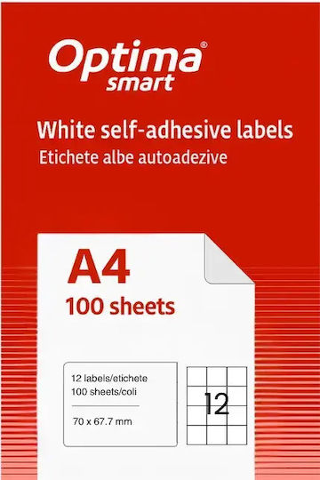 Optima Etichete Autoadezive A4 Rectangulare 70x67.7mm