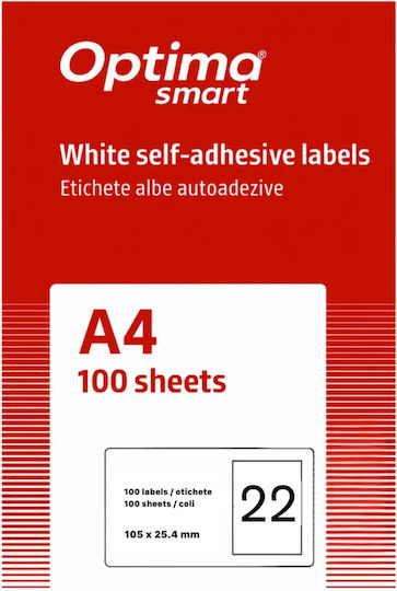 Optima Etichete autoadezive A4 Rectangulare 105x25.4mm
